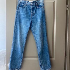 reformation cynthia high rise jean size 28
